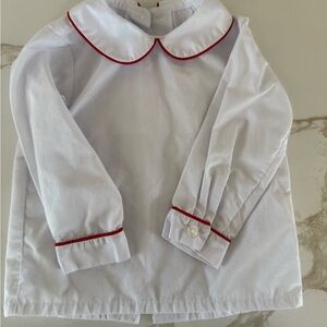 Little English. Cotton. Button back. Red piping. Peter Pan collar